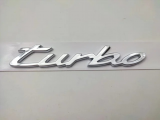 LETRAS PORSCHE TURBO E-HYBRID PLATA NEGRO ROJO