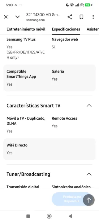 Samsung T4300 32 HD TV