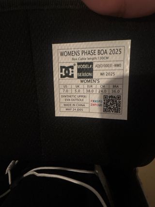 Botas Snowboard DC Phase Boa Blancas 2025 talla 38