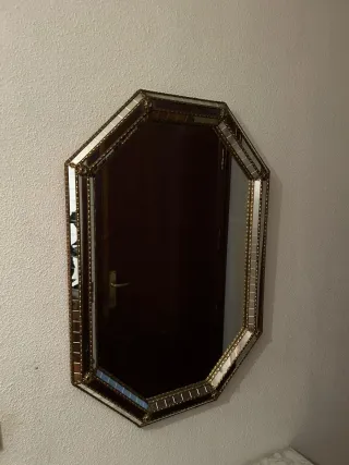 Espejo Octogonal Dorado y Plateado