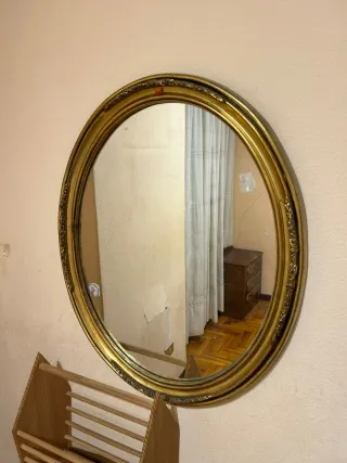 Espejo Ovalado Dorado