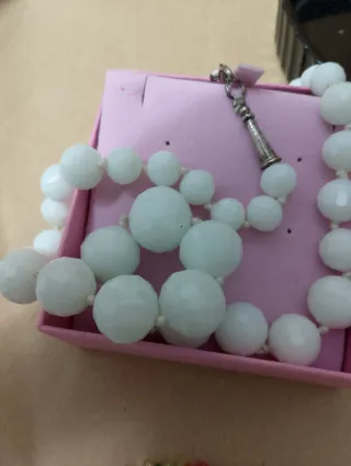 Collana Agata Bianca Sfaccettata