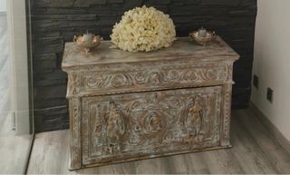 Baúl Antiguo S.XIX Madera Tallada