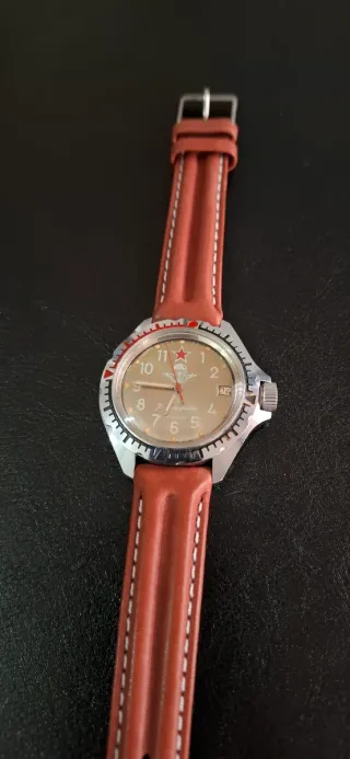 Orologio Vostok komandirskie cinturino in pelle