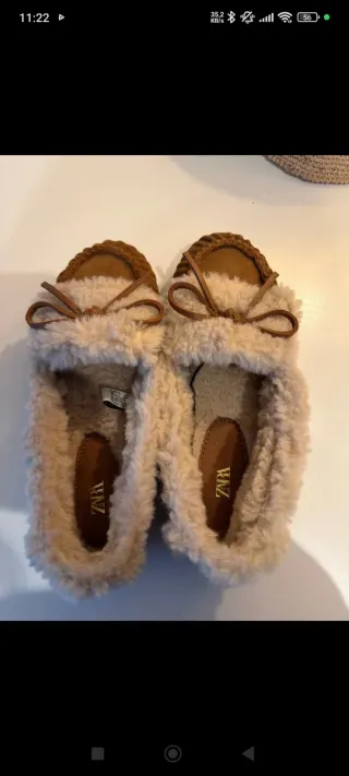 Zapatos Zara Beige y Marrón