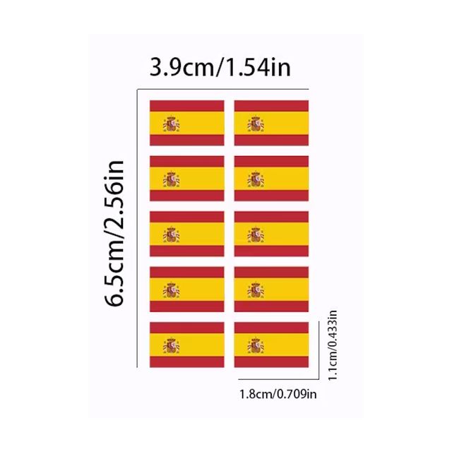 10 Pegatinas Bandera España Pequeñas