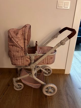 Carrito de muñecas y trona a juego