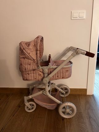 Carrito de muñecas y trona a juego