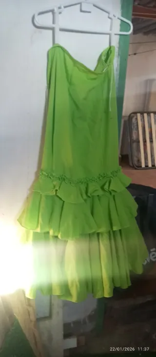 Falda flamenca volantes verde