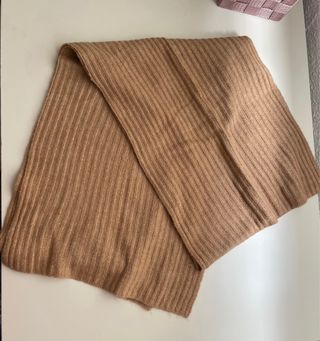 Bufanda de algodón canalé beige