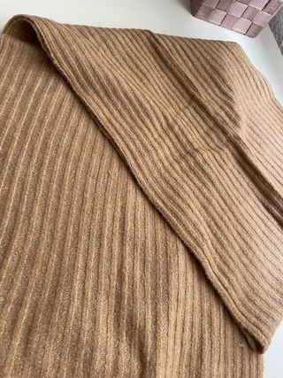 Bufanda de algodón canalé beige