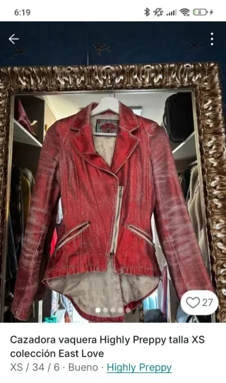 Chaqueta Highly Preppy Roja Talla XS