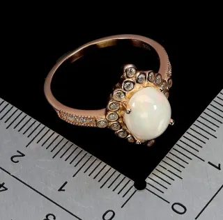 Anello Argento con Pietra Bianca