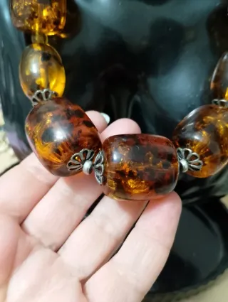 Imponente collana simil ambra