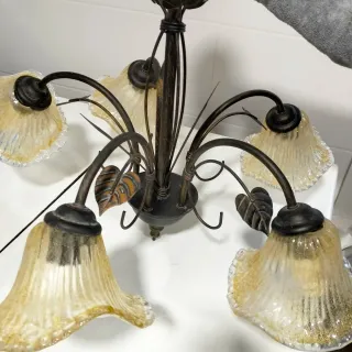 Lámpara de techo metal y cristal