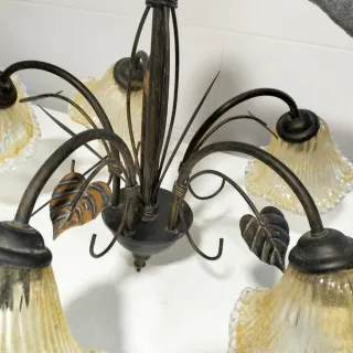 Lámpara de techo metal y cristal