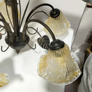 Lámpara de techo metal y cristal