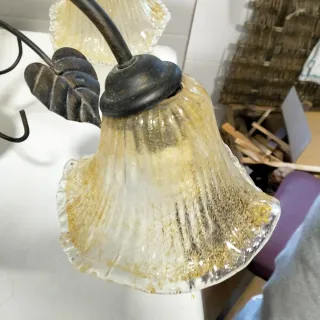 Lámpara de techo metal y cristal