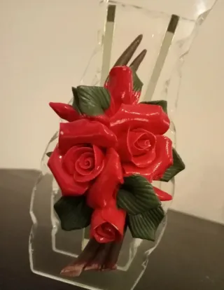 Jarrón Decorativo Rosas Rojas