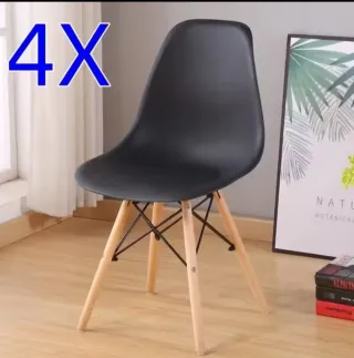 Pack 4 Sillas Nórdicas Negras NUEVAS