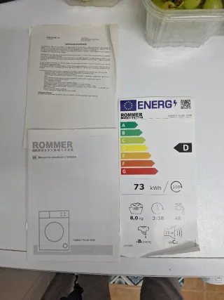 Lavadora ROMMER 8Kg 1200 Rpm. Clase D. Del Març 25