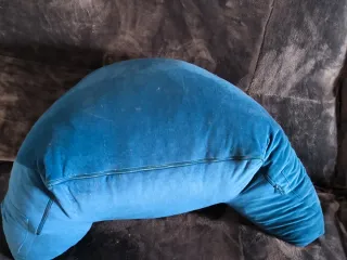 Cojín de lectura azul de terciopelo