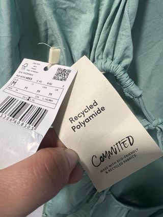 Body Mango verde agua Talla M. Espalda abierta