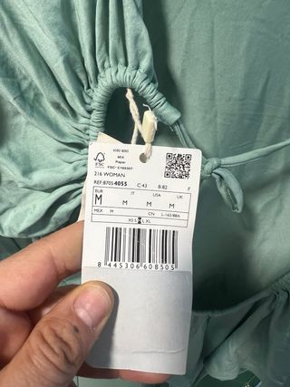 Body Mango verde agua Talla M. Espalda abierta