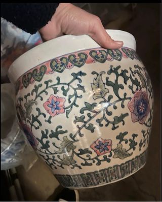 Vaso Ceramica Porcellana Decorato