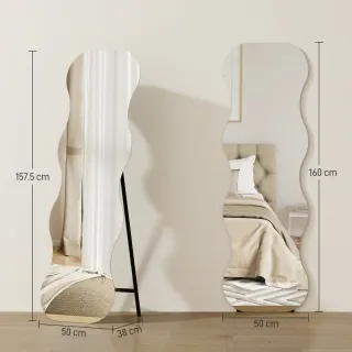 Espejo ondulado de pie