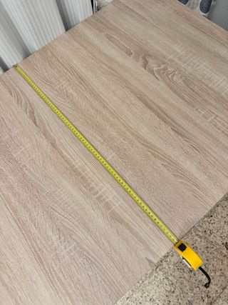 Mesa de comedor madera y blanca