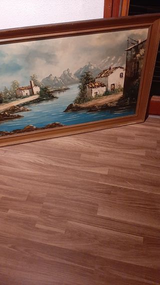 Cuadro paisaje acrílico madera palma de mallorca