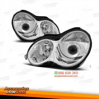FAROS DELANTEROS CON LUPA PARA MERCEDES CLASE C W