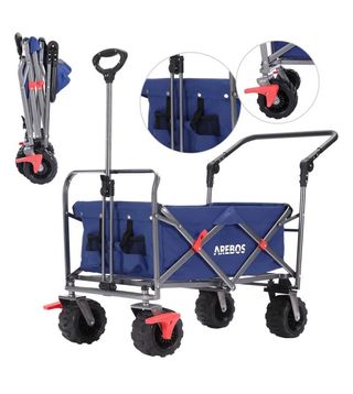 Carro de mano con barra de empuje telescópica