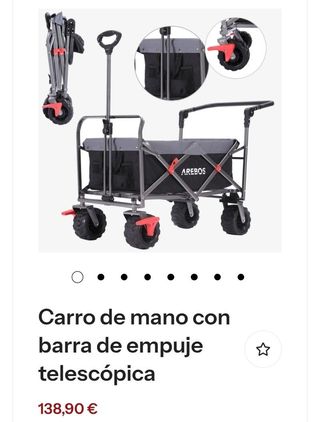 Carro de mano con barra de empuje telescópica