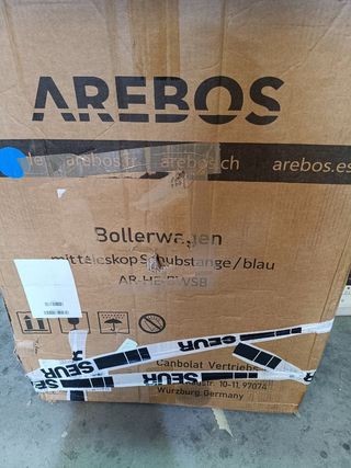 Carro de mano con barra de empuje telescópica