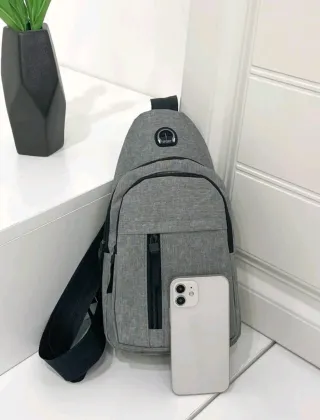 Bandolera deportiva gris