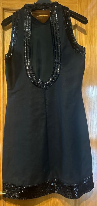 Vestido Mango Negro con Lentejuelas