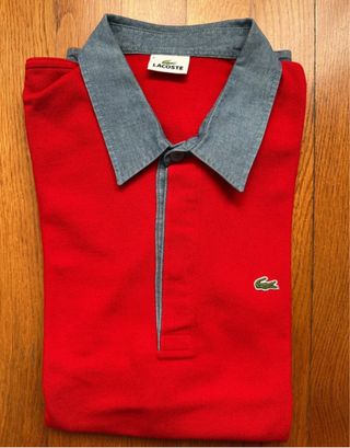 Polo Lacoste rossa maniche lunghe