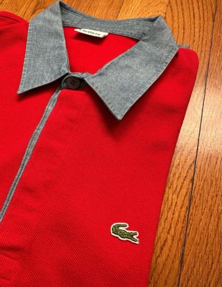 Polo Lacoste rossa maniche lunghe