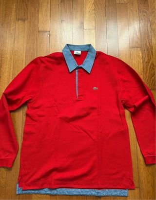 Polo Lacoste rossa maniche lunghe