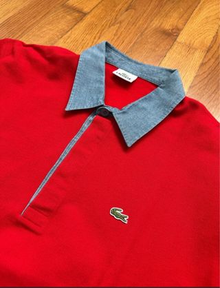 Polo Lacoste rossa maniche lunghe