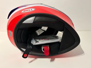 Casco Bell Moto Azul y Rojo. Talla S
