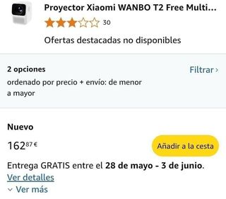 Proyector Xiaomi WANBO T2 Free Multicolo