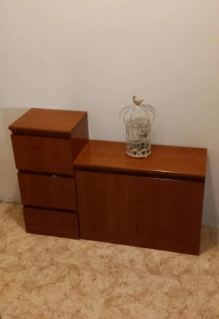 Mueble recibidor con espejo y zapatero