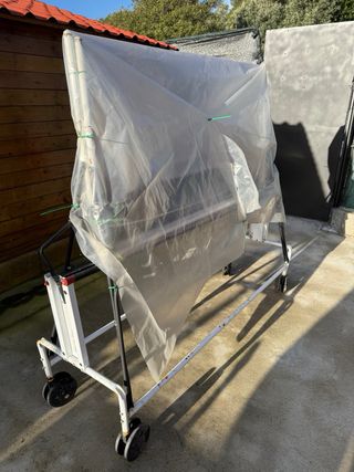 Estructura mesa ping pong con ruedas