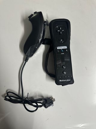 Mando Motion Plus + Nunchuk Wii Negro
