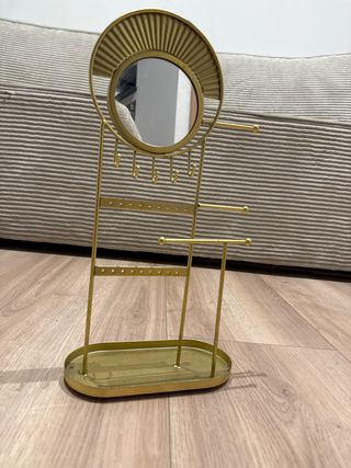 Joyero dorado con espejo