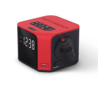 Radio Despertador Proyector Schneider Luna Rojo