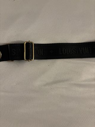 Correa antigua Louis Vuitton Negra y Dorada